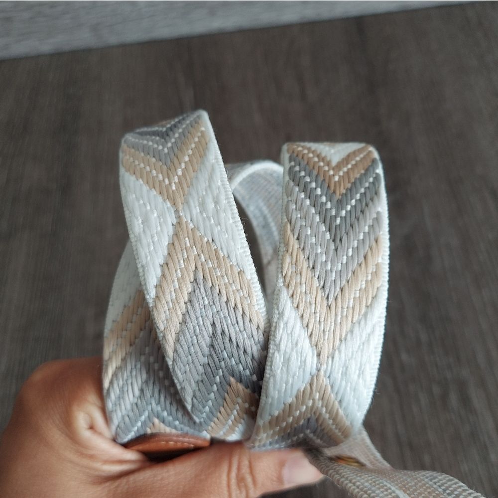 J Crew Chevron Pattern Belt Medium Euc - image 5